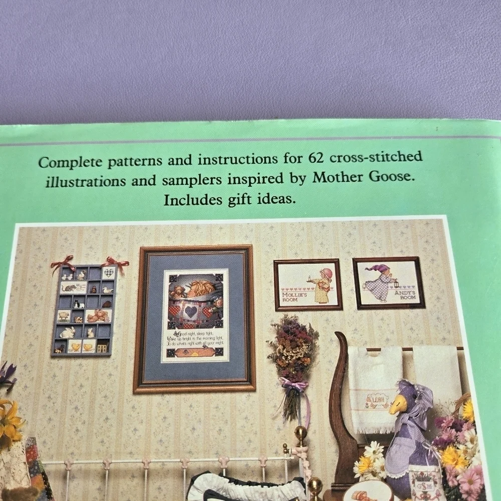 Cross-Stitch‎ Patterns for Mother Goose's Words of Wit and Wisdom Book Vtg 1990